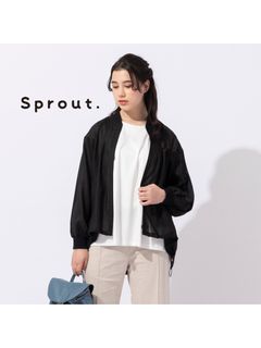 【Sprout】リネン混　ジップアップブルゾン