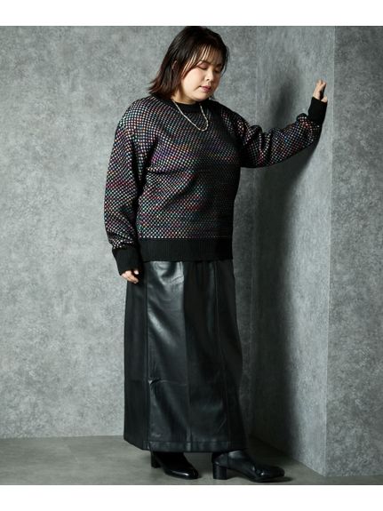 大きいサイズ フェイクレザータイトマキシスカート（GEVS.）（ロング丈・マキシ丈スカート）GEVS（ジェイヴィス）  41