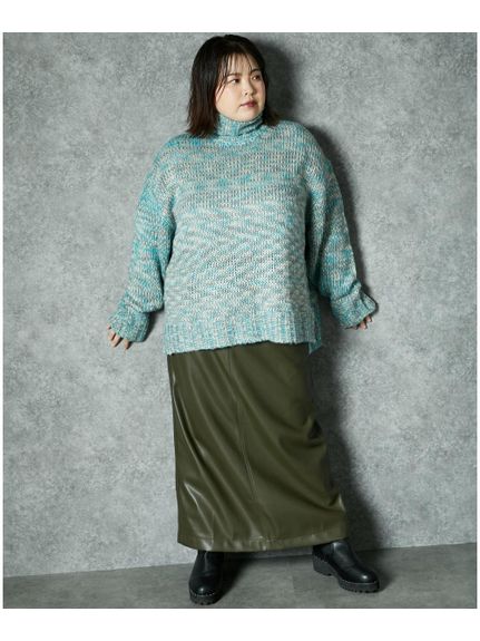 大きいサイズ フェイクレザータイトマキシスカート（GEVS.）（ロング丈・マキシ丈スカート）GEVS（ジェイヴィス）  47