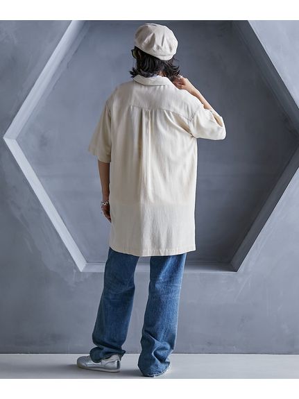 大きいサイズ レーヨン麻チュニックシャツ（GEVS.）（チュニック）GEVS（ジェイヴィス）  08
