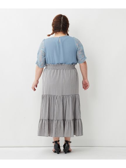 大きいサイズ チェックティアードスカート（marun）（ロング丈・マキシ丈スカート）marun（マルン）  27
