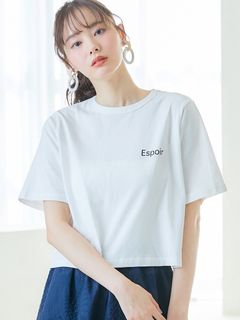 大きいサイズ　クロップドコンパクトロゴTシャツ（miclat）