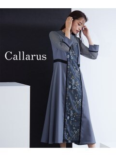 【大きいサイズ】【結婚式・パーティー・オケージョンドレス】＜Callarus＞Front Embroidery Lace Onepiece Dress