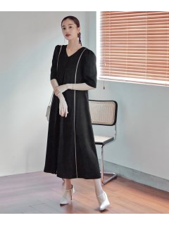 【大きいサイズ】【結婚式・パーティー・オケージョンドレス】＜Callarus＞Front Lace Pleats Design Onepiece Dress