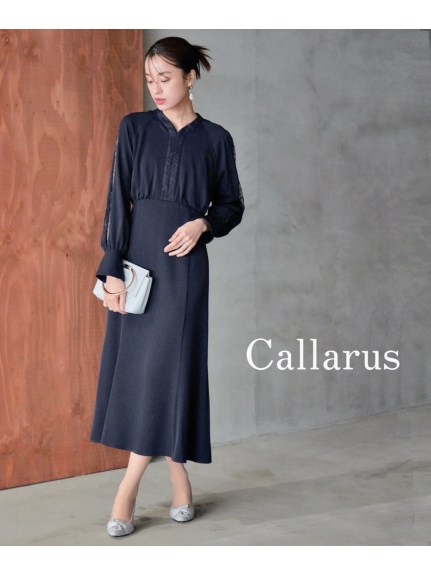 【大きいサイズ】【結婚式・パーティー・オケージョンドレス】＜Callarus＞Lace Design Mermaid Line Onepiece Dress（パーティドレス・ワンピース）Callarus（カラルス）  01