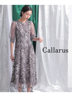 【大きいサイズ／結婚式・パーティー・オケージョンドレス】刺繍使いデザインワンピースドレス（Callarus）