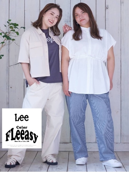 Lee　FLeeasy　リー フリージー イージーパンツ ワイドパンツ テーパード レディース ユニセックス　大きいサイズ レディース（ストレートパンツ）Lee（エドウイン (Lー6L)）  02