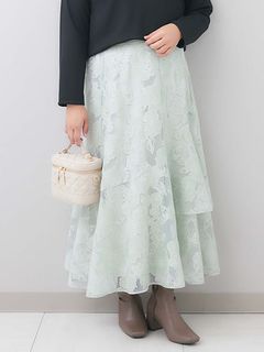 【新着】オーガンジー 花柄スカート