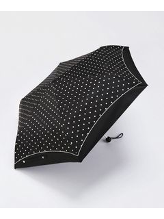 大きいサイズ　晴雨兼用ドットUV軽量折りたたみ傘（遮光・遮熱）（傘バッグ付き）