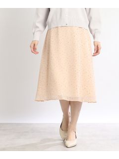 【春SALE/マシンウォッシュ／セットアップ可能】クリスタルプリントスカート