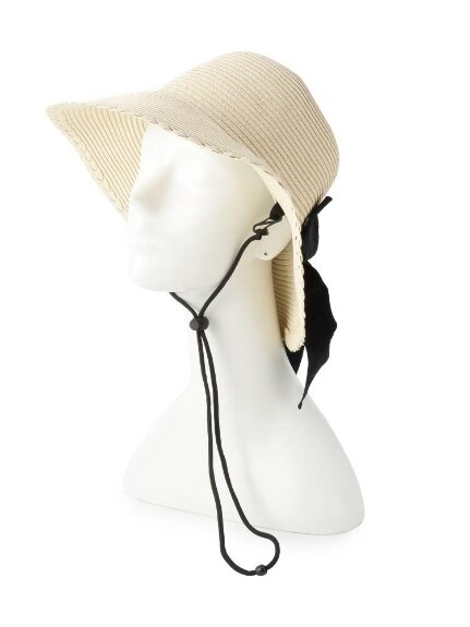 ◆【UV・接触冷感・サイズ調整可能・折りたたみ可能】バックリボンペーパーブレンドハット（帽子）SHOO･LA･RUE(Ladies)（シューラルー）  08