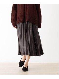 【M-LL】フェイクレザープリーツスカート