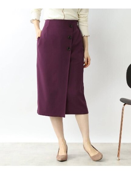 ◆【Iラインで上品】ラップ風ナロースカート（ひざ丈スカート）SHOO･LA･RUE(Ladies)（シューラルー）  16
