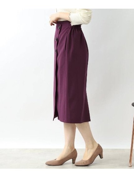 ◆【Iラインで上品】ラップ風ナロースカート（ひざ丈スカート）SHOO･LA･RUE(Ladies)（シューラルー）  17