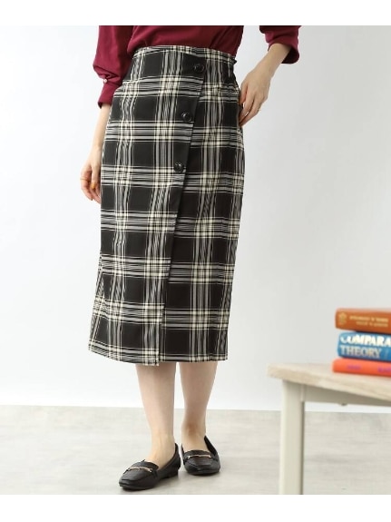 ◆【Iラインで上品】ラップ風ナロースカート（ひざ丈スカート）SHOO･LA･RUE(Ladies)（シューラルー）  30