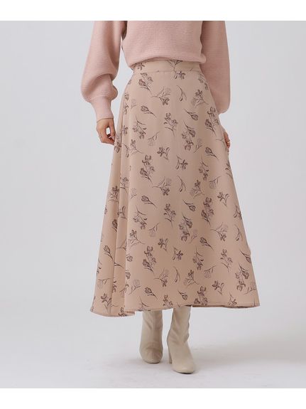 大人フェミニン 線画フラワープリントスカート（ひざ丈スカート）SHOO･LA･RUE(Ladies)（シューラルー）  05