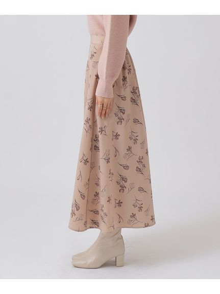 大人フェミニン 線画フラワープリントスカート（ひざ丈スカート）SHOO･LA･RUE(Ladies)（シューラルー）  12