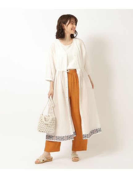 さらりと着こなす インド綿 裾刺繍ワンピース（ロング・マキシ丈ワンピース）SHOO･LA･RUE(Ladies)（シューラルー）  05
