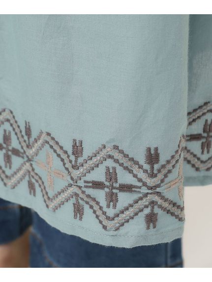 さらりと着こなす インド綿 裾刺繍ワンピース（ロング・マキシ丈ワンピース）SHOO･LA･RUE(Ladies)（シューラルー）  24