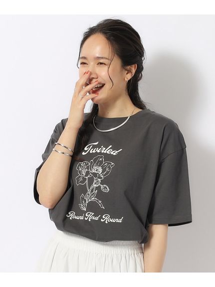 【洗える/プチプラ/綿100％】グラフィック半袖ゆるTシャツ（Tシャツ）SHOO･LA･RUE(Ladies)（シューラルー）  09
