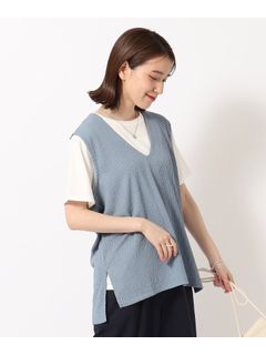 【2点セット】ポコポコVネックベスト＋Tシャツ