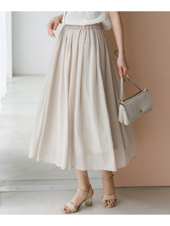 【歩くたび揺れる】上品な透け感カラーボイルスカート