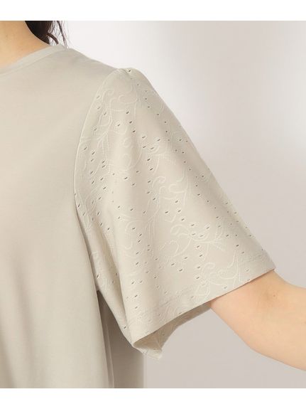 【洗える/接触冷感】ひんやりつるん お袖レースTシャツ（Tシャツ）SHOO･LA･RUE(Ladies)（シューラルー）  25