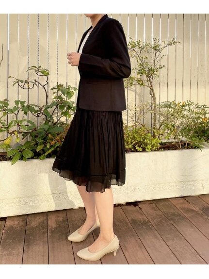 【フリーサイズ/洗濯機可】ランダムプリーツスカート（ひざ丈スカート）SHOO･LA･RUE(Ladies)（シューラルー）  05