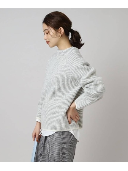【ゆったり着られる】ストライプ編み パフスリーブニット（ニット・セーター）UNTITLED（アンタイトル）  15