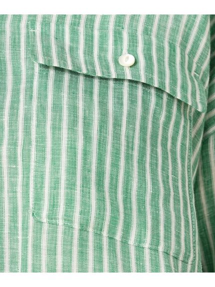 【セットアップ可能／真夏も快適】リネンストライプ レギュラーシャツ（シャツ・ブラウス）UNTITLED（アンタイトル）  25