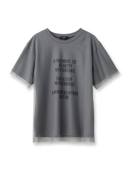 【カジュアル／シアー】チュールロゴTシャツ（Tシャツ）UNTITLED（アンタイトル）  01