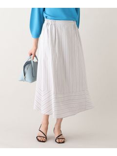 【イージーケア／きれいめ】ストライプ柄 デザインスカート