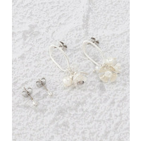 【4点セット】メタルフラワーピアス