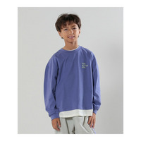 【110-140cm】裾レイヤードワンポイントロンT