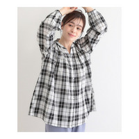 【S-LL】チェック柄シャーリングシャツ