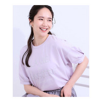 【S-LL/ひんやり/UV】こなれ感あるぷっくりラメ デザインロゴTシャツ