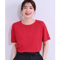 【UVカット/洗える】お袖シアーがヘルシーに フレアスリーブサマーニット
