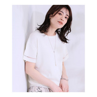 【UVカット/洗える】お袖シアーがヘルシーに フレアスリーブサマーニット