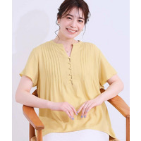 【洗える/S-LL】ふわりシルエットが涼しげ フロントボタンブラウス