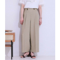 【セットアップ可】麻調ストライプワイドパンツ