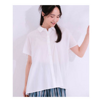 【接触冷感/S-LL】バックギャザーが大人かわいい ふわっと軽いバックギャザーシャツ