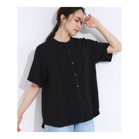 【S-LL】さらりと大人上品 レース切替半袖ブラウス