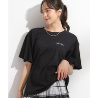 【S-LL/ひんやり/二の腕カバー】華やかさをプラスする お袖フリルTシャツ