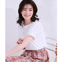 【S-LL/ひんやり/UV/プチプラ】お袖タックが好印象 デザインTシャツ