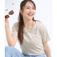 【S-LL】大人のラメ感 テレコ半袖トップス