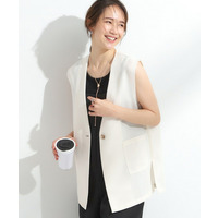 【S-LL】夏のレイヤードコーデに さらりと着られるメッシュジレ