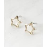 【チタンポスト】クリア星ピアス