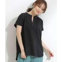 【S-LL】抜け感とすっきり見えを叶える 刺繍レース スキッパー襟トップス