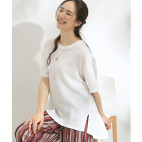 【S-LL/洗える/体型カバー/5分袖】涼しくきれいに決まる Aライントップス