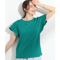 【汗ジミ防止/ひんやり/UV】フリルスリーブTシャツ